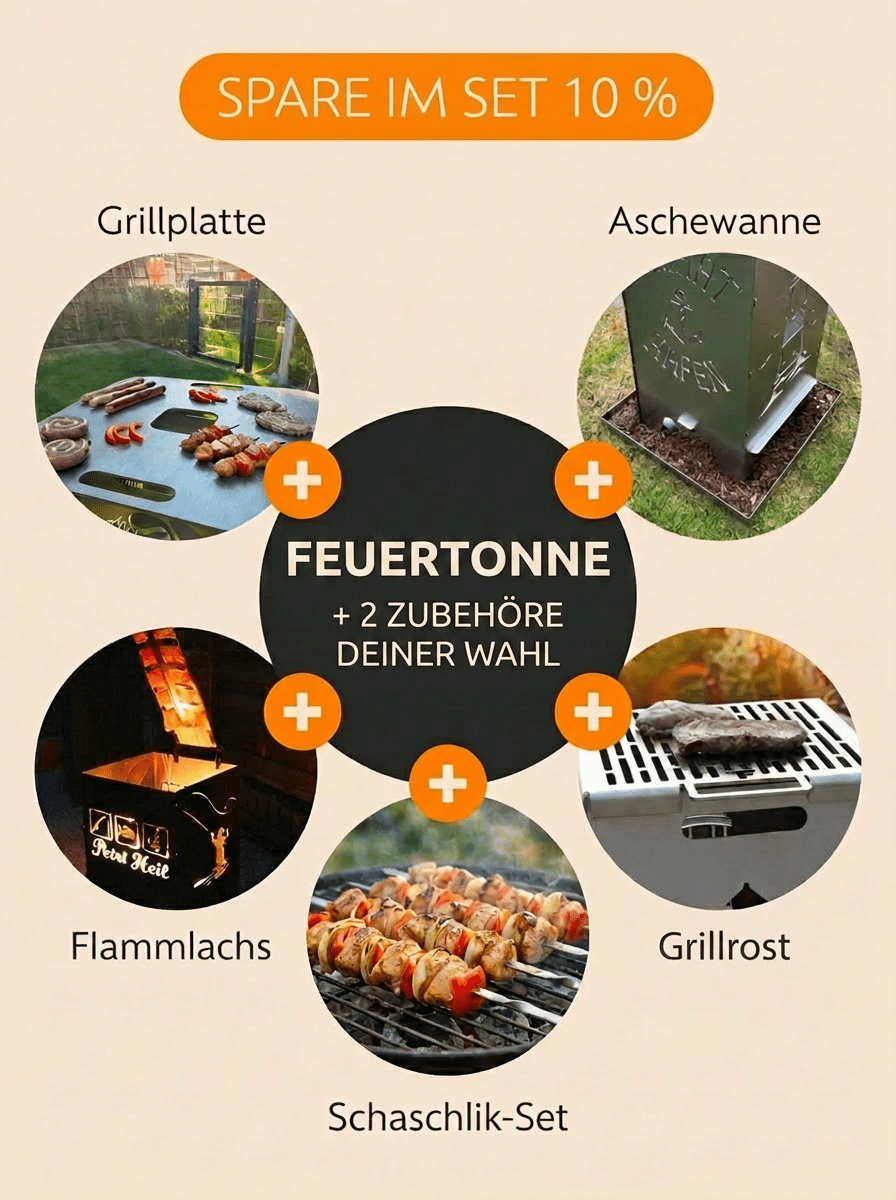 3er Set 50cm Feuertonnen - Feuertonnen Bertling®