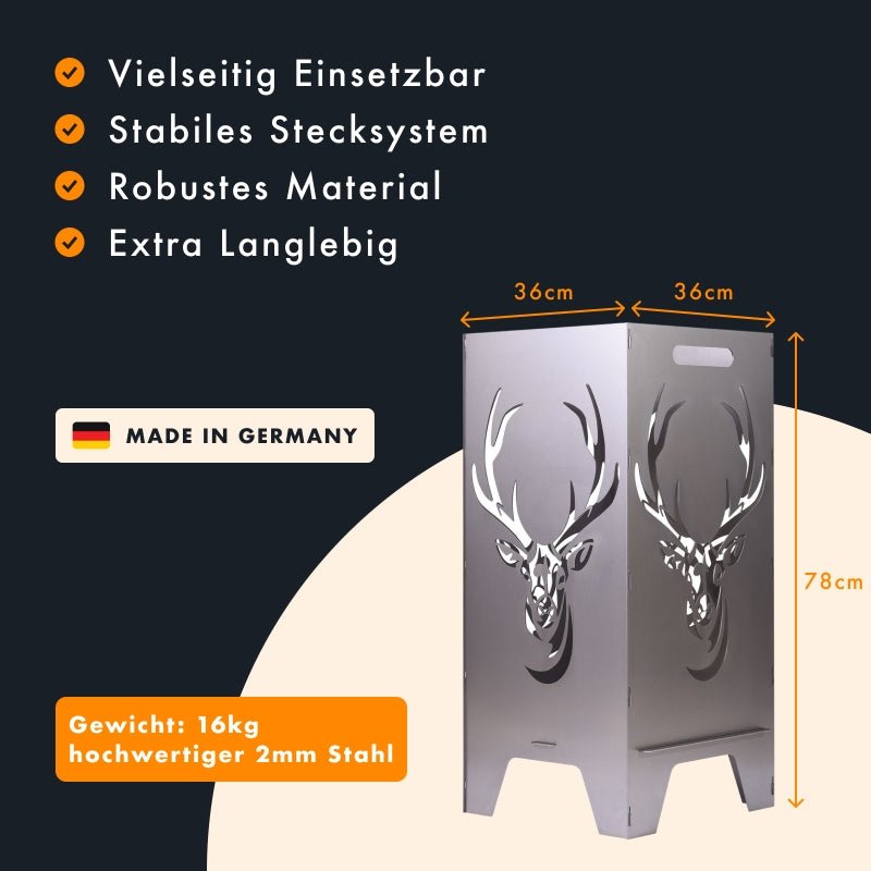 78cm Feuertonne "Hirsch" - Feuertonnen Bertling®