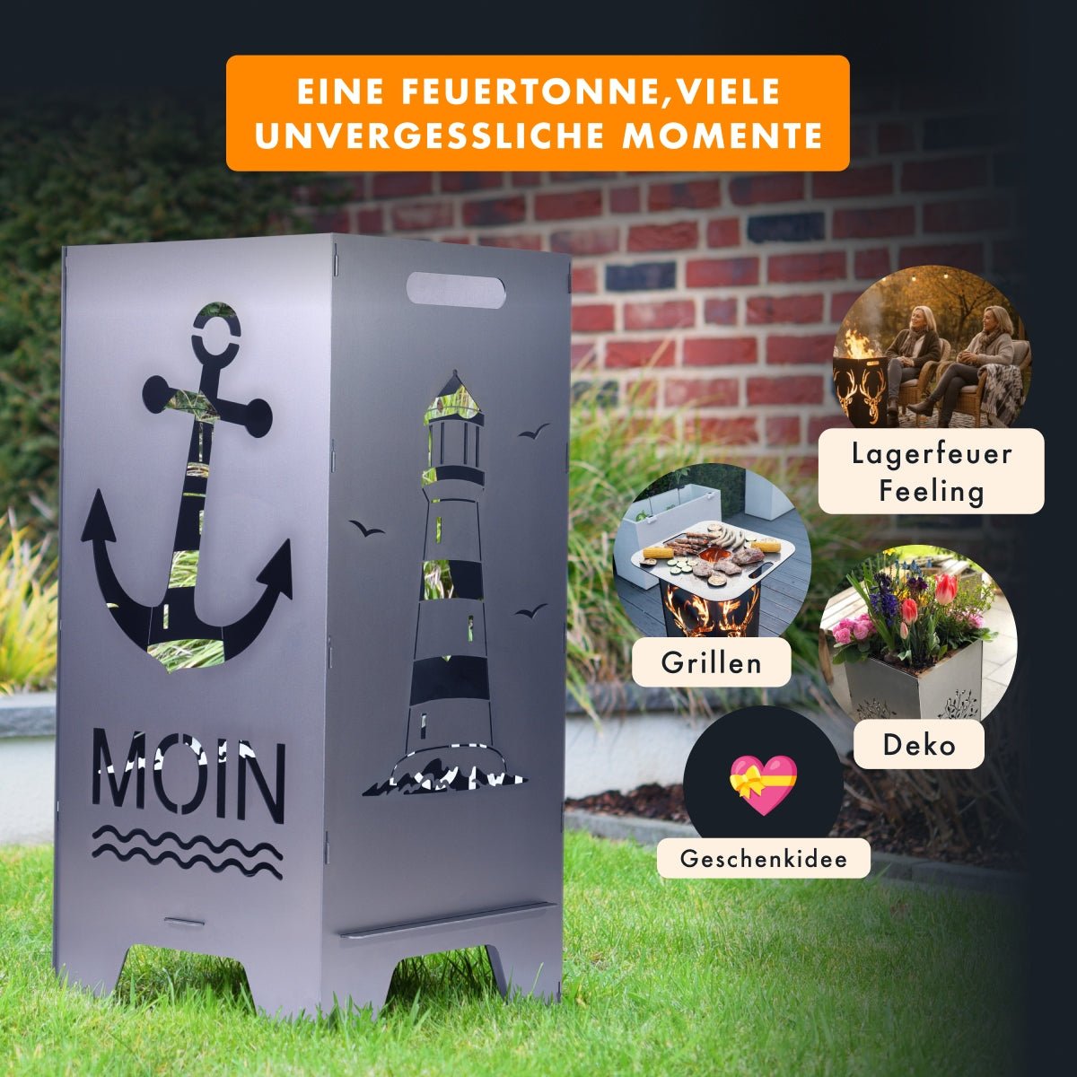 78cm Feuertonne "Moin" - Feuertonnen Bertling®