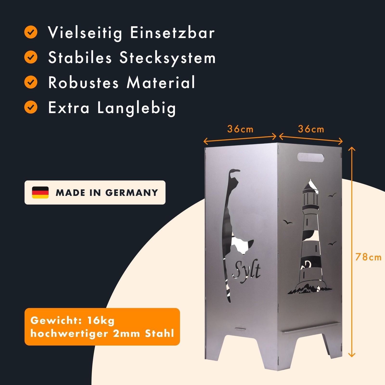 78cm Feuertonne "Sylt" - Feuertonnen Bertling®