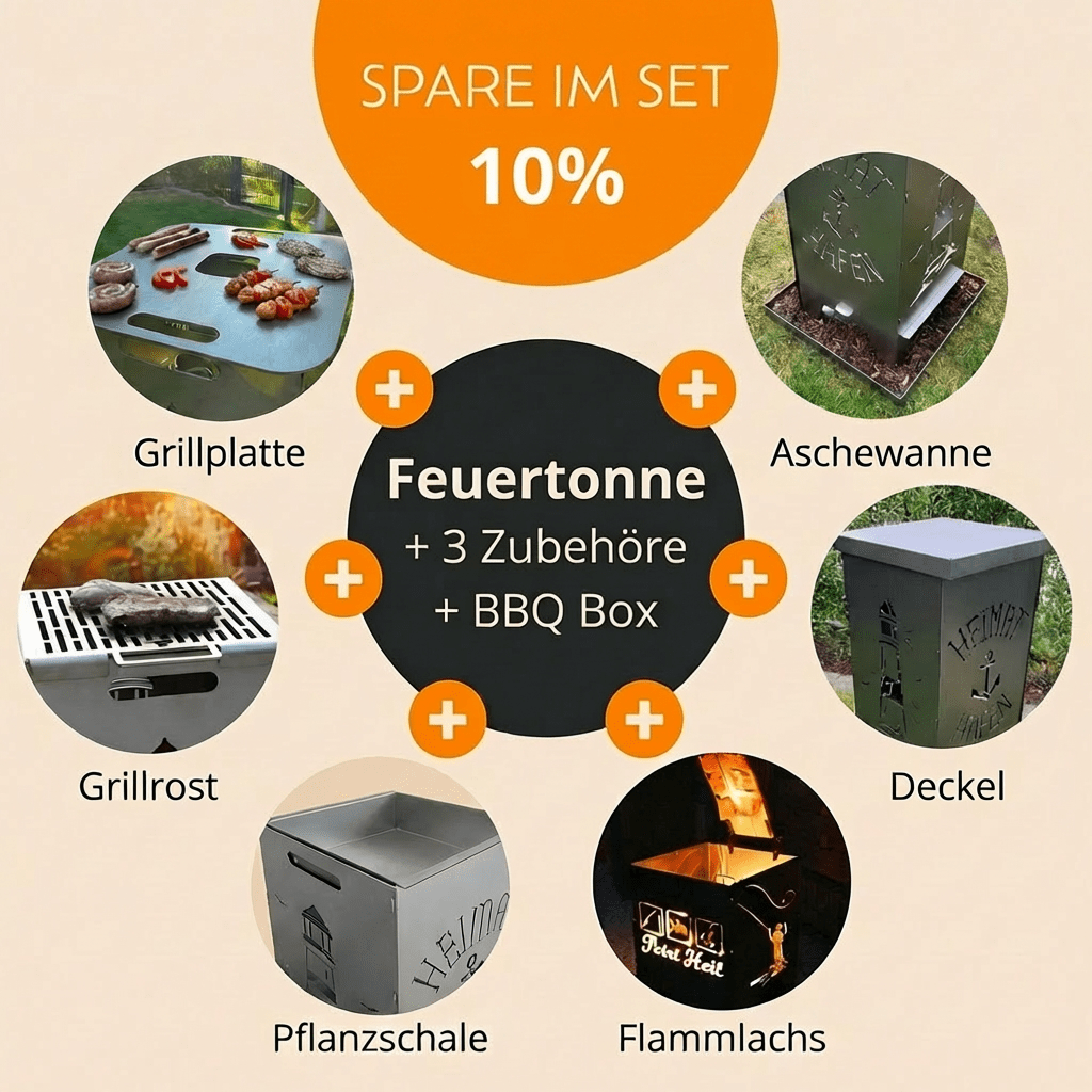 Feuertonnen Klassiker Grillset - Feuertonnen Bertling®