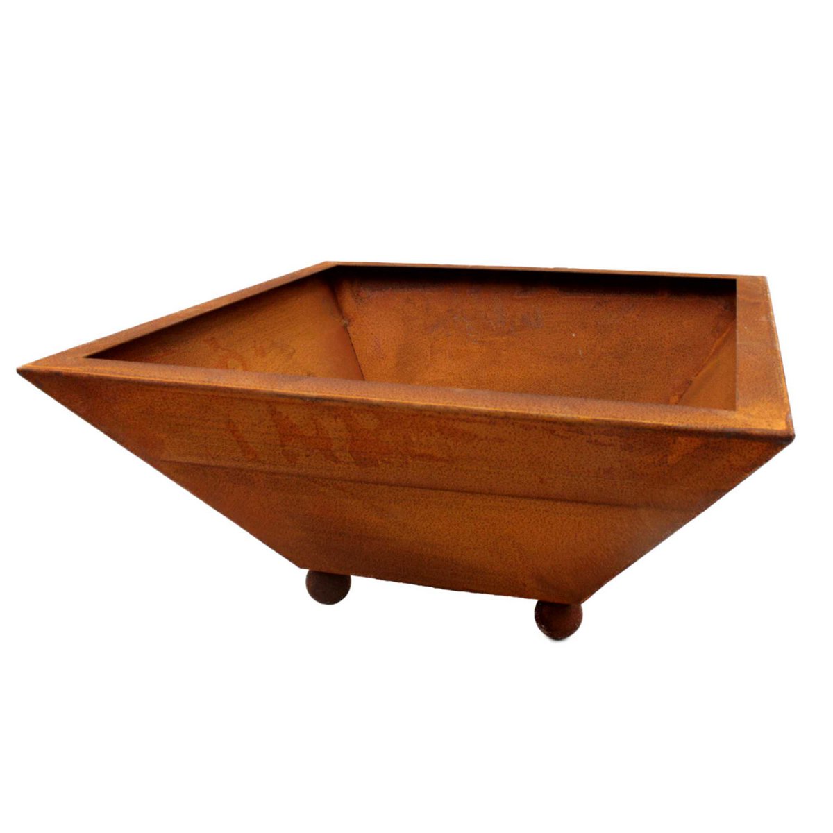 Rost Deko Pflanzschale | 40 x 40 cm Tiefe 15 cm| mit und ohne Kugeln | Shabby Chic Gartendeko - Feuertonnen Bertling®