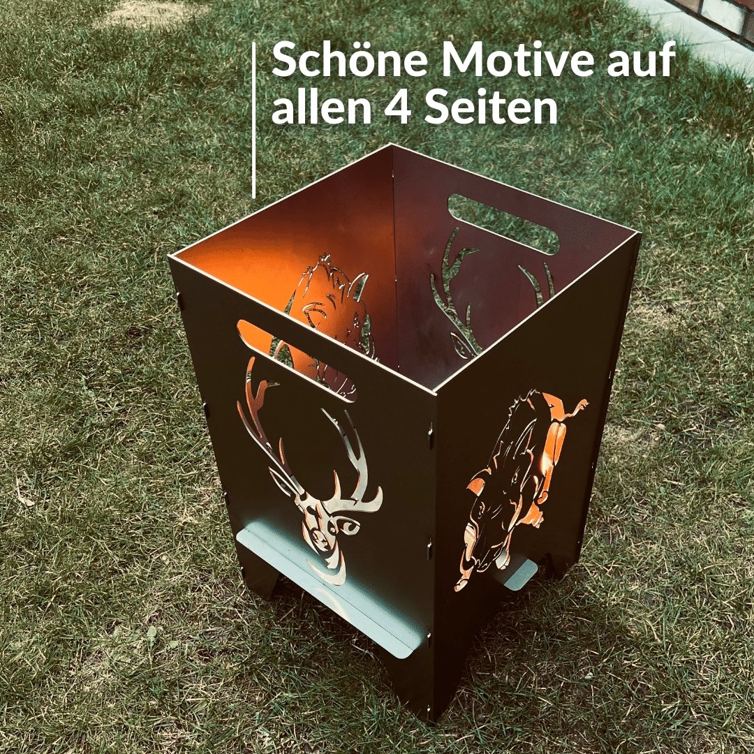 50cm Feuertonne "Hirsch & Wildschwein" - Feuertonnen Bertling®