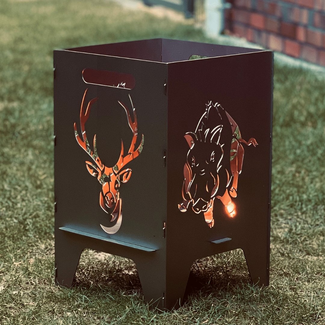 50cm Feuertonne "Hirsch & Wildschwein" - Feuertonnen Bertling®
