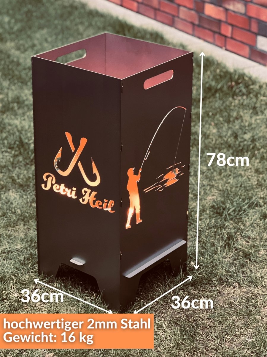 78cm Feuertonne "Angler & Petri Heil" - Feuertonnen Bertling®