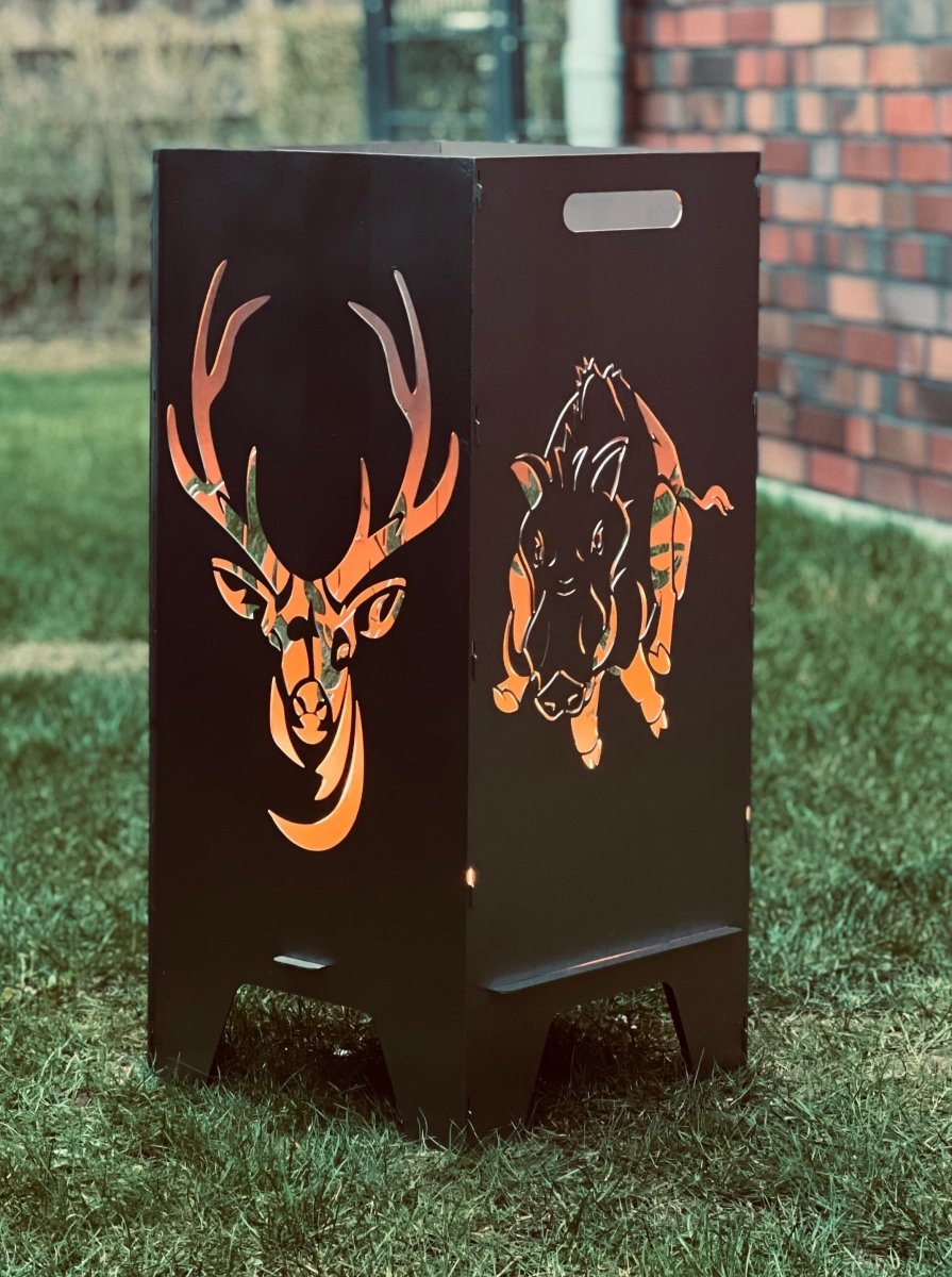 78cm Feuertonne "Hirsch & Wildschwein" - Feuertonnen Bertling®