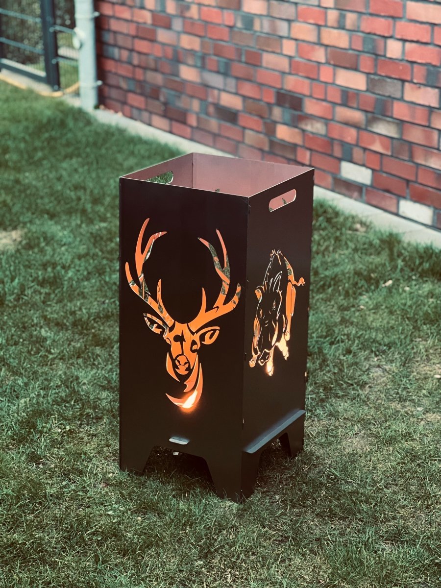 78cm Feuertonne "Hirsch & Wildschwein" - Feuertonnen Bertling®