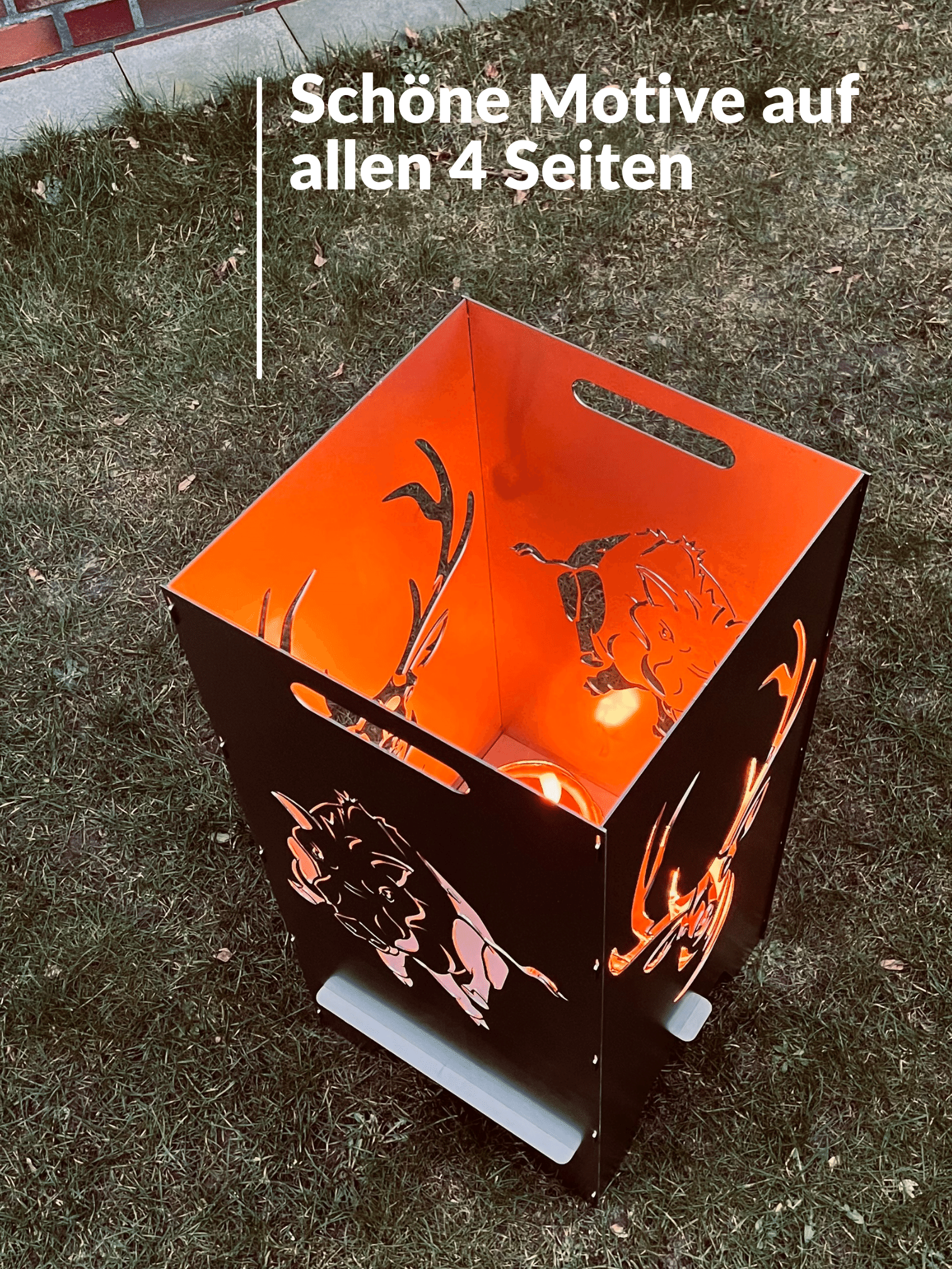 78cm Feuertonne "Hirsch & Wildschwein"