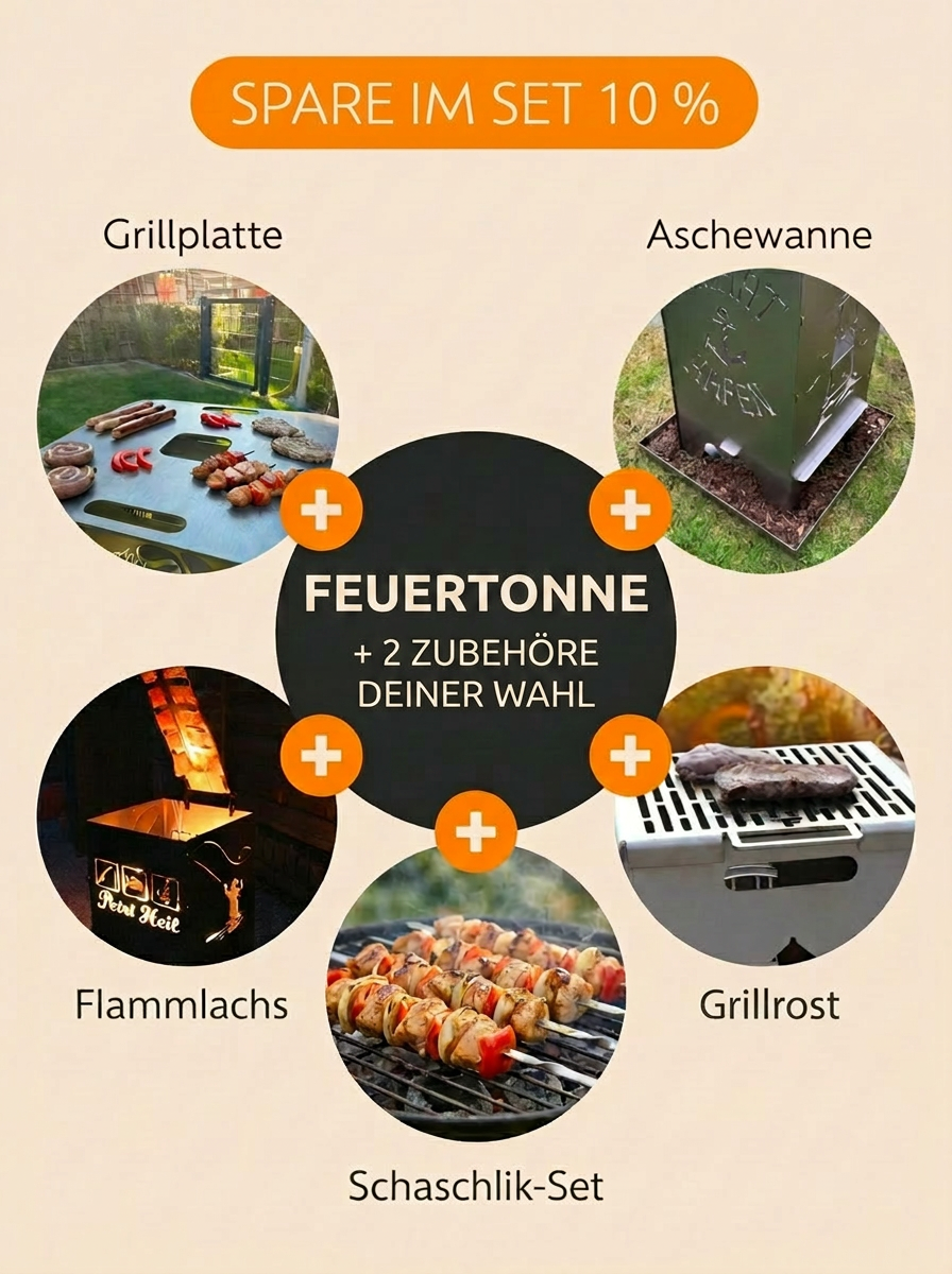 3er Set DFB Feuertonne