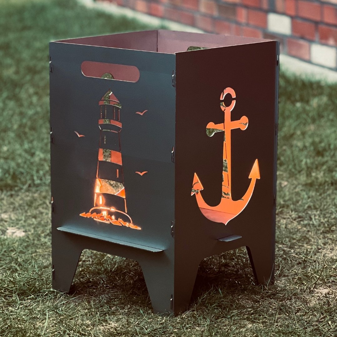 50cm Feuertonne "Anker & Leuchtturm" - Feuertonnen Bertling®