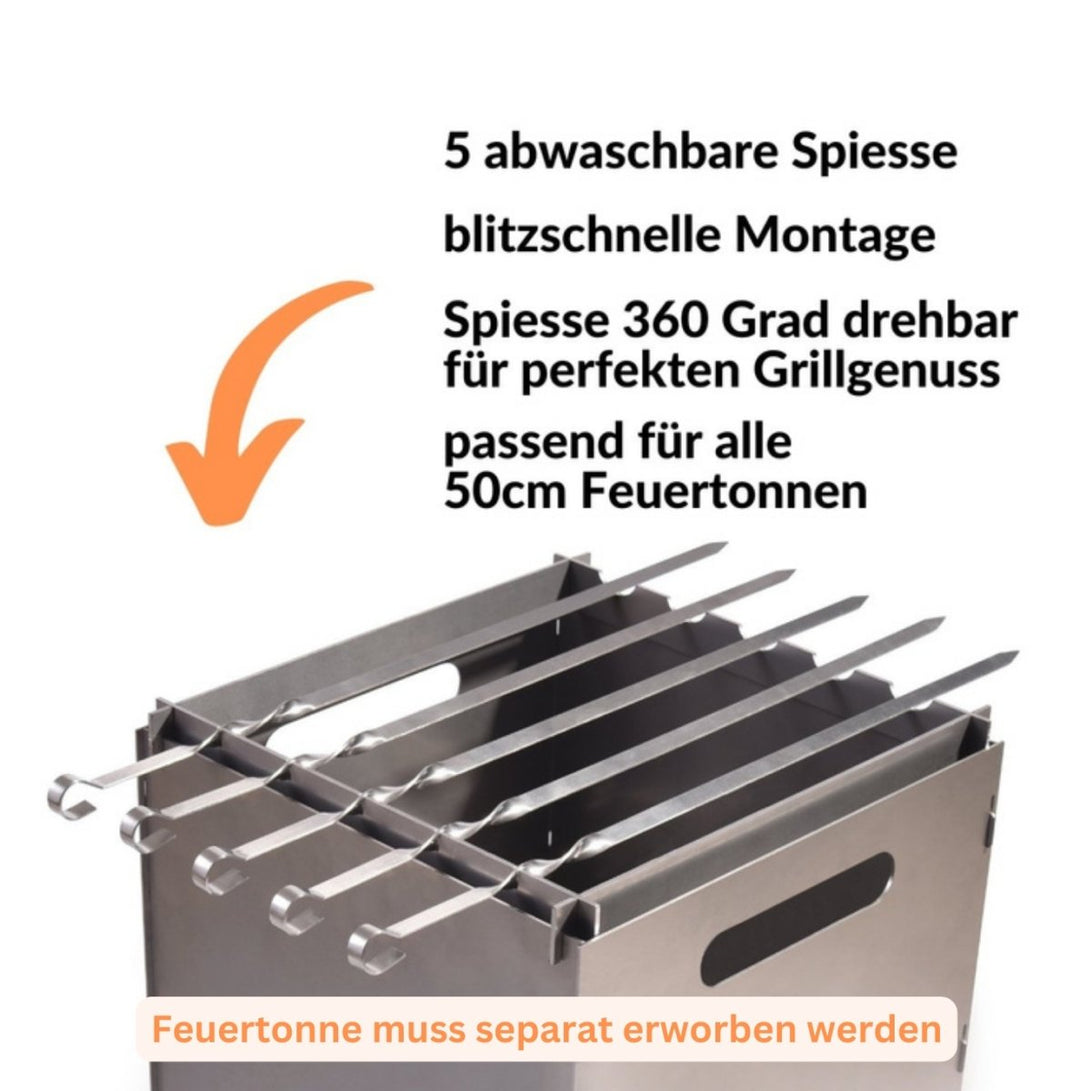 Schaschlik-Set für 50cm - Feuertonnen Bertling®
