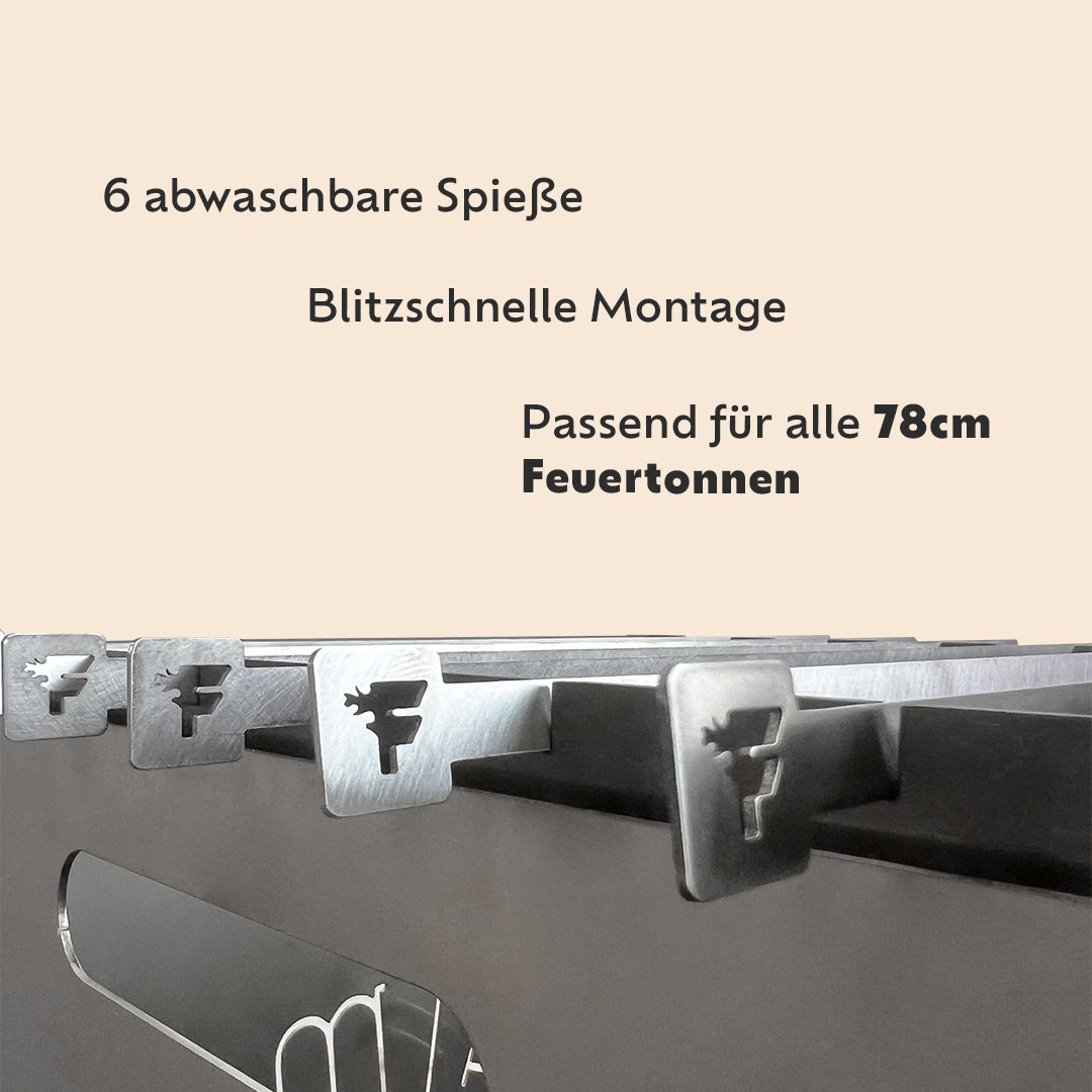 Schaschlik-Set für 78cm - Feuertonnen Bertling®